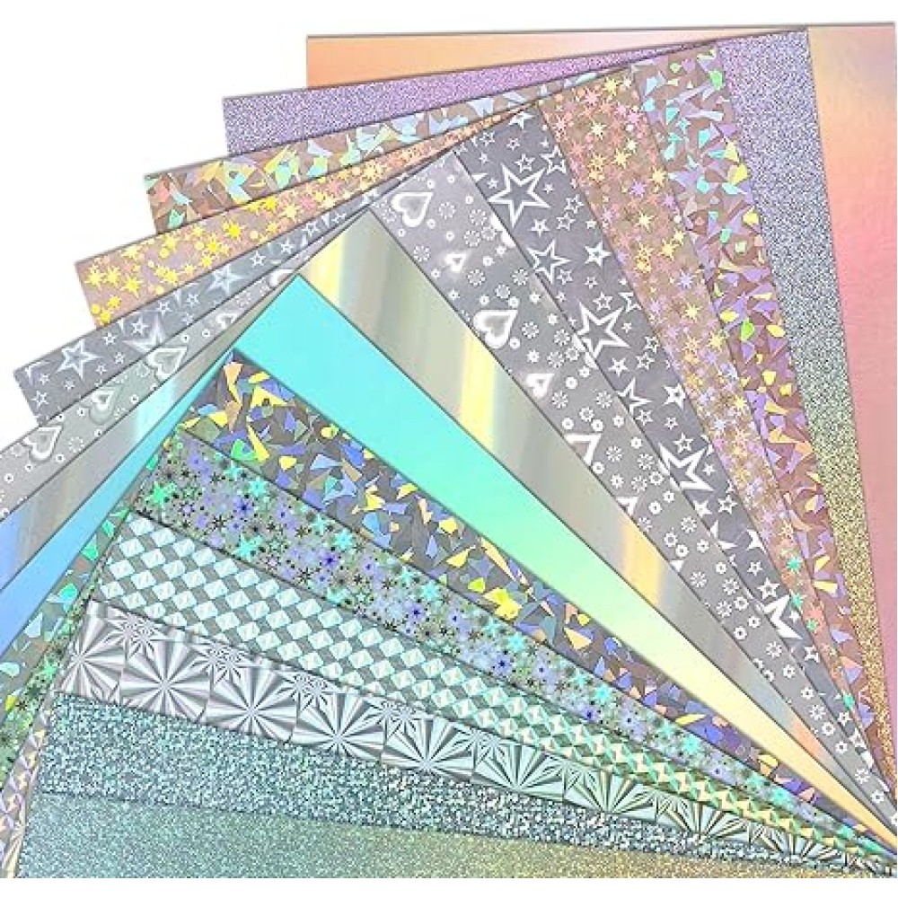 56 Sheets 14 Colors Holographic Metallic Cardstock