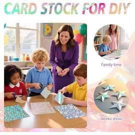 56 Sheets 14 Colors Holographic Metallic Cardstock